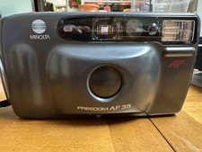 Minolta Freedom AF35 Auto-Focus Black Point Shoot 35mm Film Camera - Tested