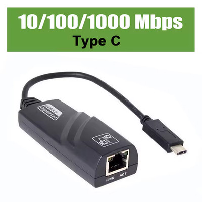1000Mbps Wired USB 3.0 TypeC USB To Rj45 Lan Ethernet Adapter Network Card