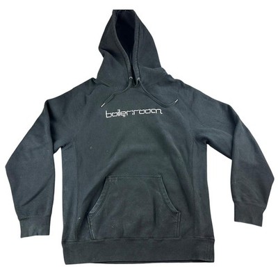 Boiler Room Hoodie Men XL Black Embroidered Logo Back Graphic Techno DJ Party