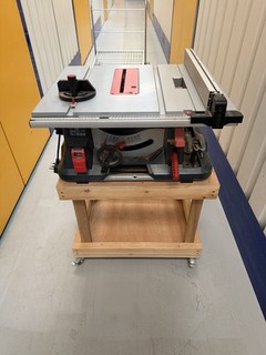 BOSCH GTS 635 216 216MM ELECTRIC TABLE SAW 240V With Custom Built Wheeled Stand.
