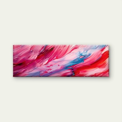 Panoramic  Vibrant Abstract Color Strokes Canvas Print Wall Art Home Decor