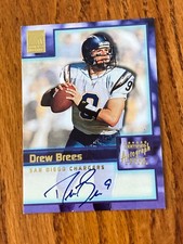 2001 Topps Reserve Drew Brees Auto Autograph RC Rookie Card #TR-DB HOF. rookie card picture