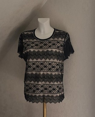 Damen Shirt Spitze, Pailetten, festlich Gr. L