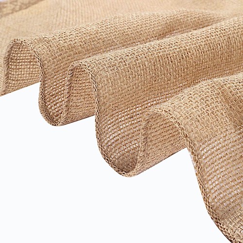 30 ft Natural Brown BURLAP AISLE RUNNER White Floral Lace Ceremony Decorations - Picture 4 of 9