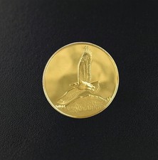 Vintage Save The Eagle Franklin Mint 24K Gold-Plated Medallion