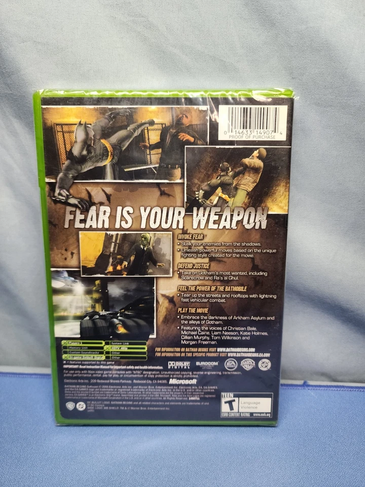 Batman Begins - Microsoft Xbox - New - Sealed -NO STICKERS PLASTIC SEAL GOOD  - Image 2 of 4