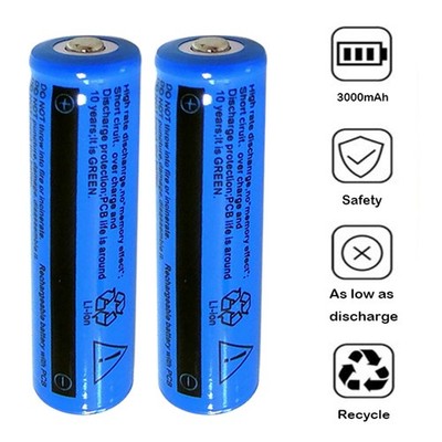 2Pcs/Set 18650 Lithium Batteries 3.7V Li-ion Rechargeable Battery for Headlight~
