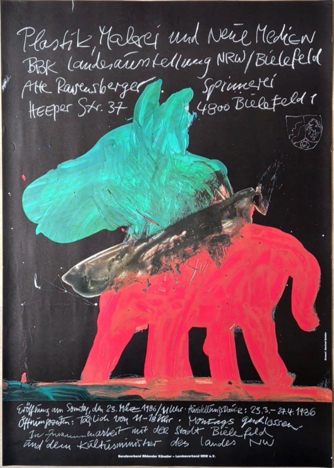 Poster Plakat - Plastik und Malerei - Landesausstellung NRW/ Bielefeld 1986 - Bild 1 von 1