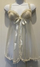 Vtg 90s Y2K 00s Victorias Secret Babydoll Angelcore 34B Nightie Lingerie Whimsy