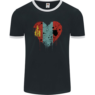 Love Mongolia Flag Mongolian Day Football Herren Ringer Maglietta FotL