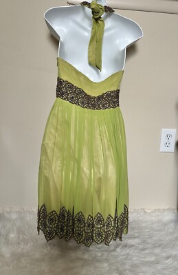 Adrianna Papell Evening P6 Beaded Gown Green Petite size 6 Dress | eBay