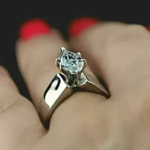 2 Ct Marquise Cut Moissanite Solitaire Engagement Ring 925 Sterling Silver
