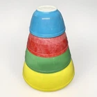 Pyrex Primary Colors Nesting Mixing Vintage Bowls Set of 4 - 401, 402, 403, 404
