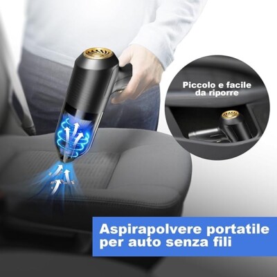 Aspirapolvere Portatile Senza Fili Con 8000Pa Di Potenza: Ricaricabile, Leggero, Con Filtri HEPA E Accessori Per Auto E Casa