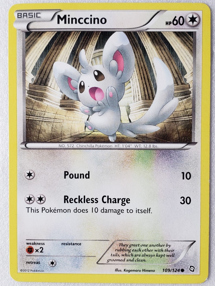 Minccino 109/124 LP - Dragons Exalted Pokemon Card- Kagemaru Himeno Art
