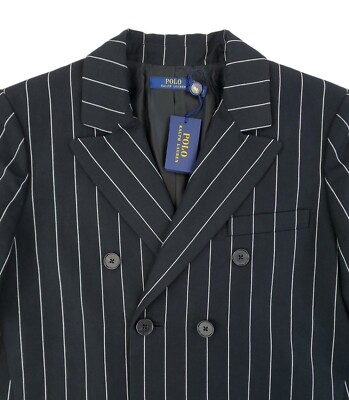 Polo Ralph Lauren Women 2 Striped Blazer Double-Breasted Linen