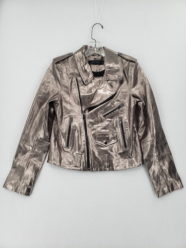 ZARA METALLIC BRONZE SILVER REAL PIG 