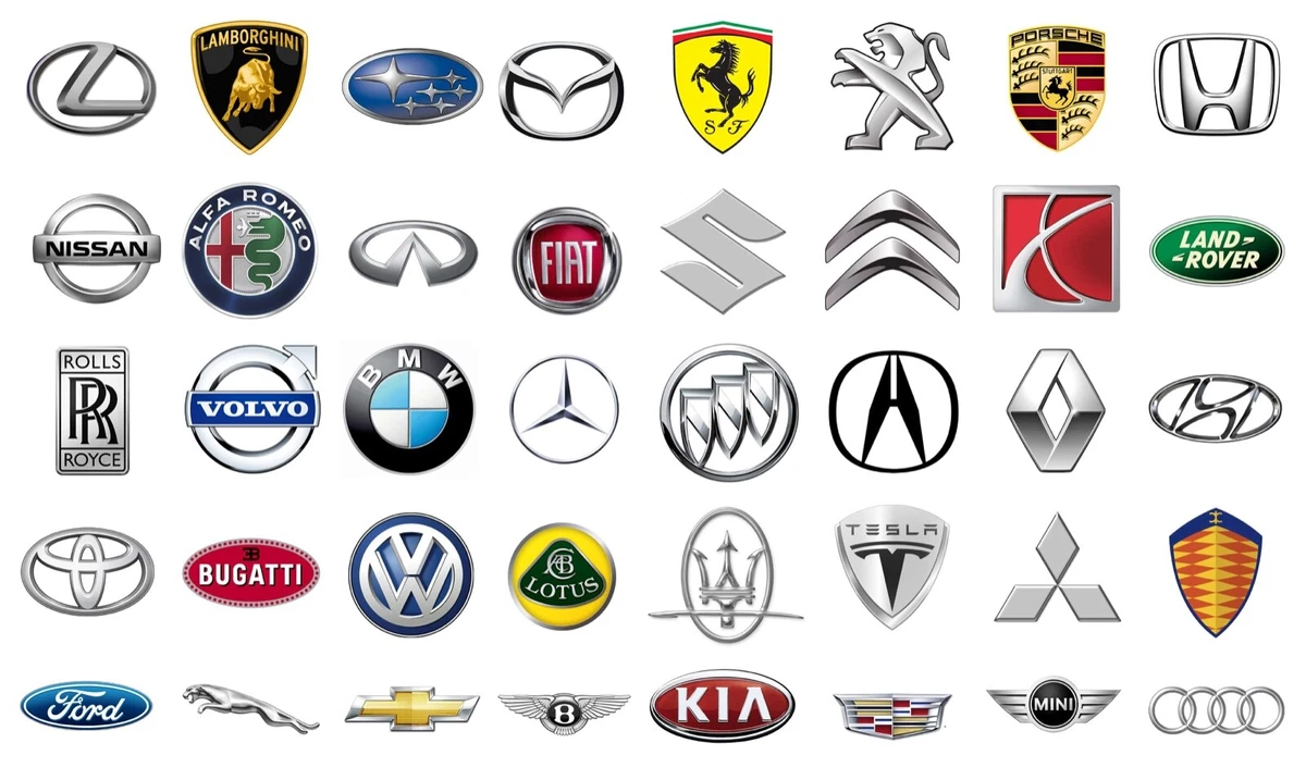 MOST POPULAR Car BRANDS LOGOS Decals Stickers Labels Full Set Free