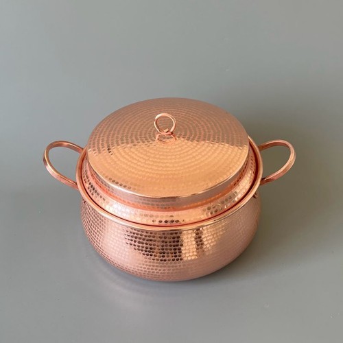 Cazuela de guiso de arroz para olla de cobre puro tapa gruesa hecha a mano gas/inducción de patata - Imagen 16 de 22