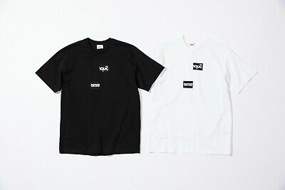 Supreme x Comme Des Garcons Shirt Split Box Logo Tee BLK/WHT (FW18KN2) Size  M-XL | eBay