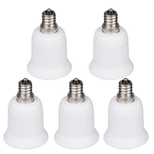 5Pcs Light Bulb Socket Adapter E12 to E26/E27 Medium Base Chandelier Converter