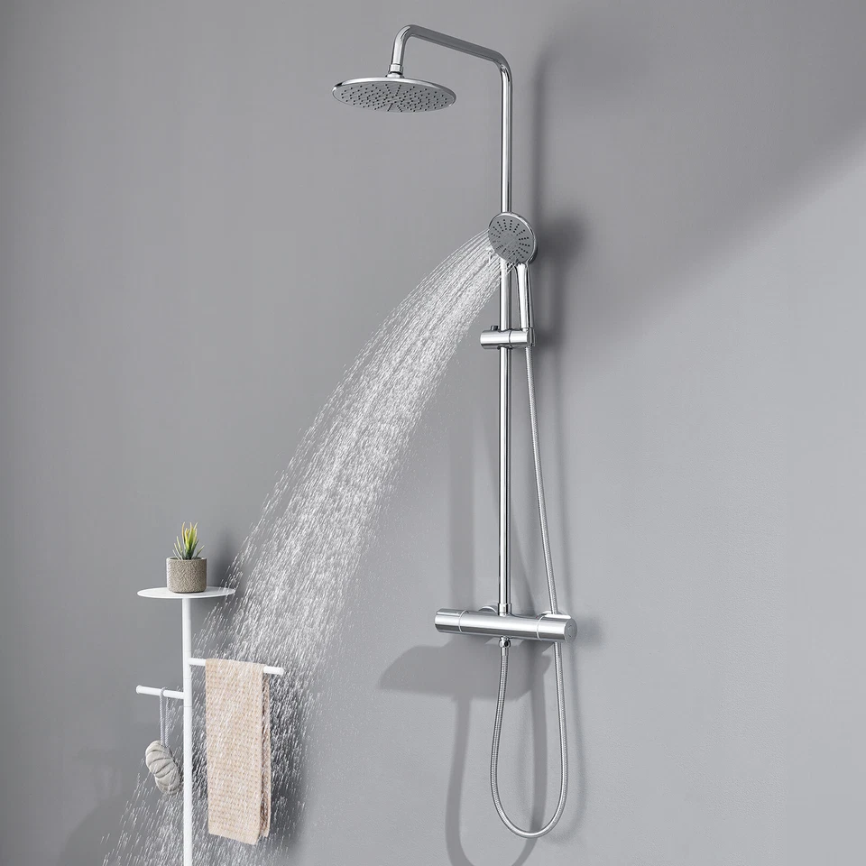 Duschset Duschsystem mit Thermostat Duscharmatur Regendusche Handbrause Dusche - Bild 4 von 4