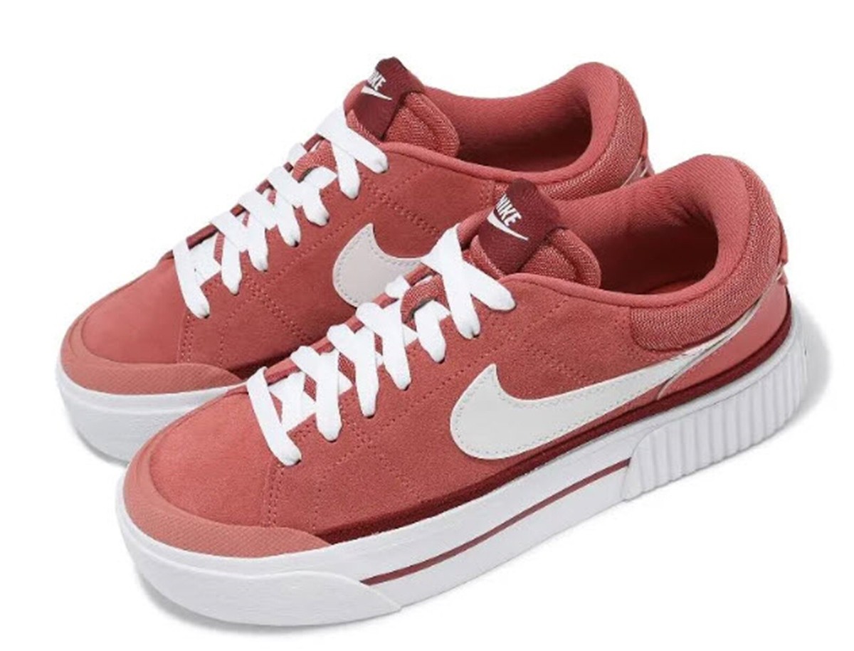 Nike Women Court Legacy Lift Shoes Running Red Training Sneakers
