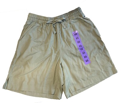 Gloria Vanderbilt Women's Pull On Linen Blend Shorts Eucalyptus