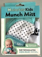 Malarkey Kids Munch Mitt - Aqua Blue Polka Dot, Pre-Owned, Gently Used