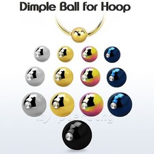 5pcs. Anodized Surgical Steel Dimple Ball for Captive Bead Ring Hoop