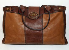 Fossil Vintage Reissue Weekender large brown genuine leather tote bag.47x31x12cm