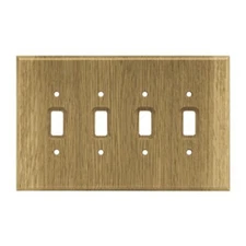 Quad Switch Oak Wood Wall Plate