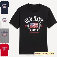 OLD NAVY US Flag 2024 30th Anniv. T-SHIRT XS to 3XL Red, Black, Gray Men/Women