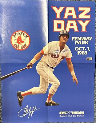 Carl Yastrzemski Autographed Yaz Day Poster October 1, 1983 BAS