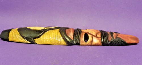 X-Large Hand Carved Wooden Tribal Face Wall Mask W/Dolphin Carvings 23" - Picture 5 of 6