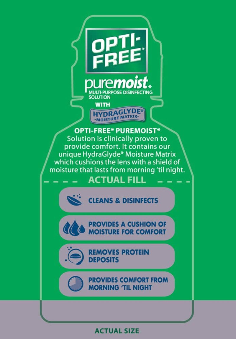 Puremoist Multi-Purpose Contact Lens Cleaning and Disinfecting Solution with Len