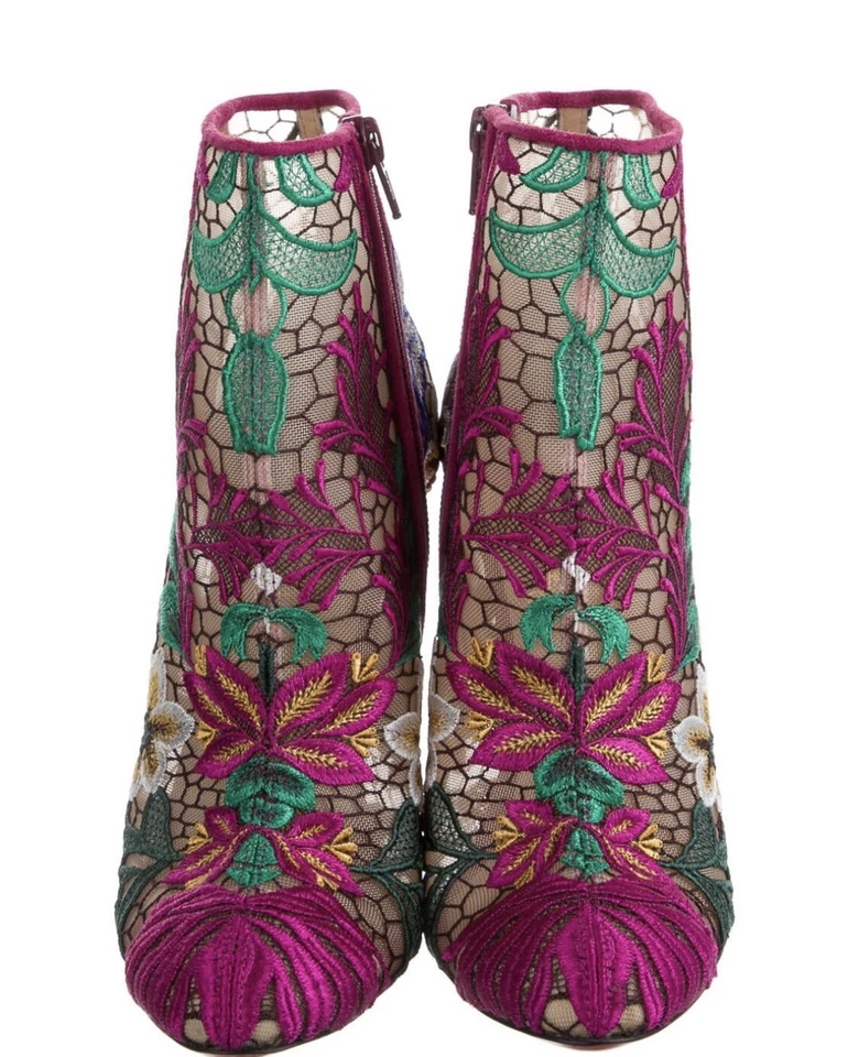 Botas Christian Louboutin de malha com estampa floral tamanho 8/IT 38 EUC***USADAS UMA VEZ*** - Imagem 3 de 4