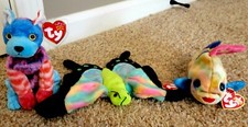 Ty Beanie Babie Set of 3- “Hodge-Podge/Dog & “Aruba/Cat, 