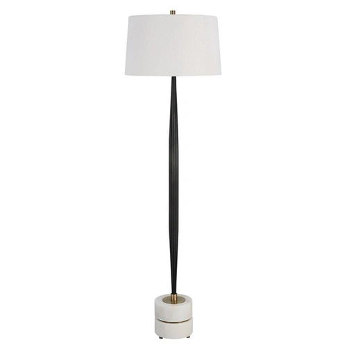 Uttermost Miraz Contemporary Iron and Marble Floor Lamp in Black Finish - Picture 3 of 8