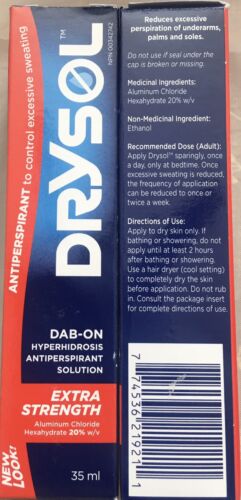 DRYSOL EXTRA STRENGTH DAB ON 20% LIQUID SOLUTION 35 ML NEW IN BOX