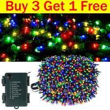 Battery Operated Christmas Tree LED String Fairy Lights Indoor Outdoor Timer New