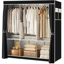 Portable Closet Wardrobe Clothes Rack Storage Organizer Shelf Fabric Waterproof