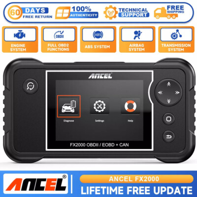 Check Engine ABS SRS Transmission OBD2 Scanner Car Diagnostic Tool Code Reader