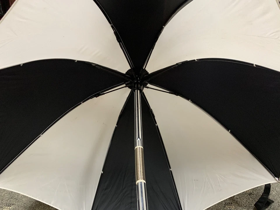 Paraguas de nailon negro/blanco Golf Leighton Windefyer Foto 2 de 4