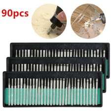 90 Pcs Diamond Burr Bits Drill Set Rotary Multi Tool Accessories Kit For Dremel
