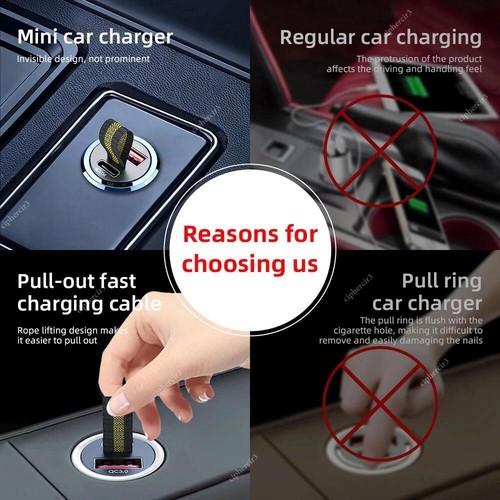200W USB Type-C Phone Charger QC3.0 PD30W Fast Charging Car Interior Accessories - Bild 2 von 14