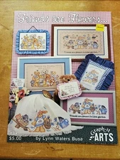 FRIENDS ARE FLOWERS BEAR RABBIT SAMPLER CROSS STITCH PATTERN FREE SHIPPING
