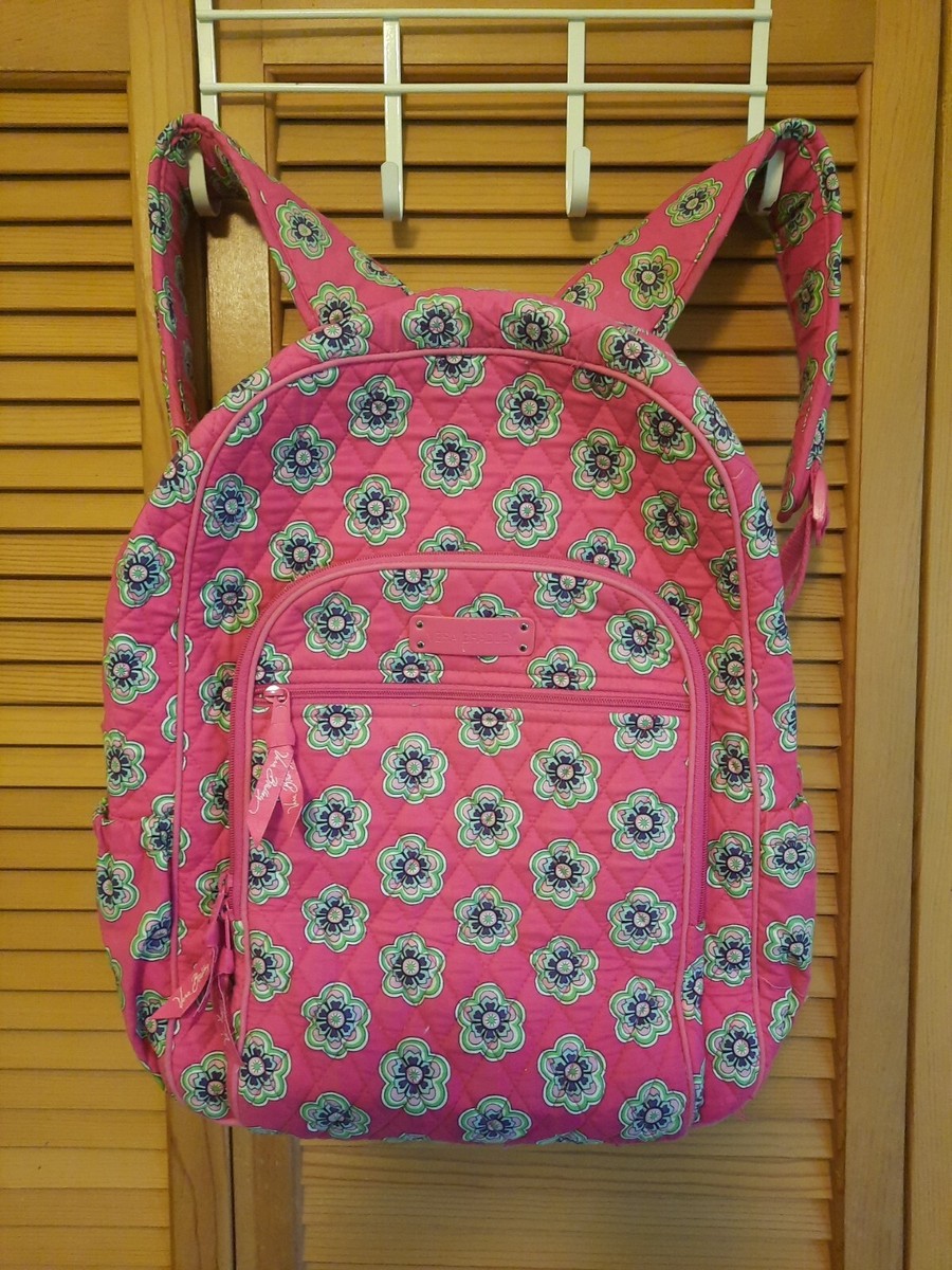Vera Bradley Campus Backpack Pink Flower Retired Print NWOT Vera Bradley Raspberry Medallion Iconic | Mercari main image 4
