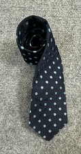 Navy Blue Wemlon Wembley Mens Tie Blue Black Gray Suit Polka Dot