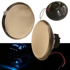 Universal 7 Inches Round Smoke Tinted Glass Lens Led Drl Conversion Headlights